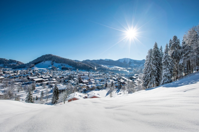 Winterlicher Blick auf Oberstaufen