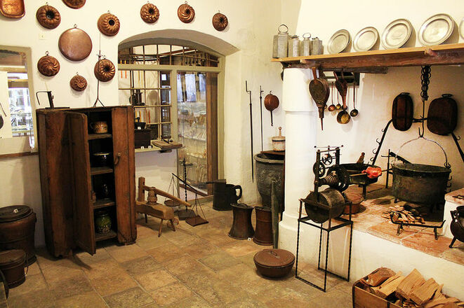Historische Küche im Museum Wasserburg.