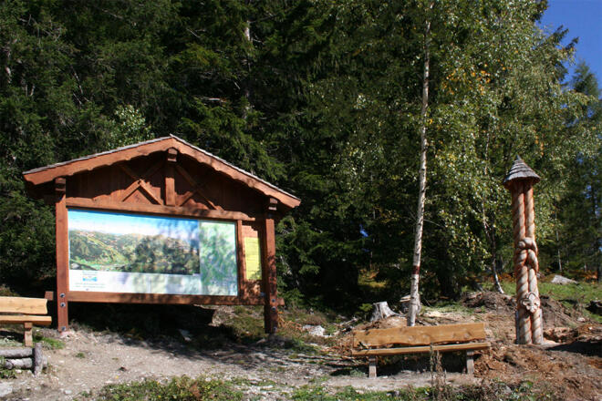 Wanderschautafel und Himmelsknoten