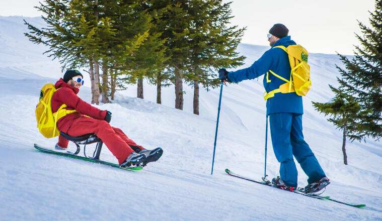 SNOOC Ski schläger rodeln Rodelbahn Löcher Bürserberg