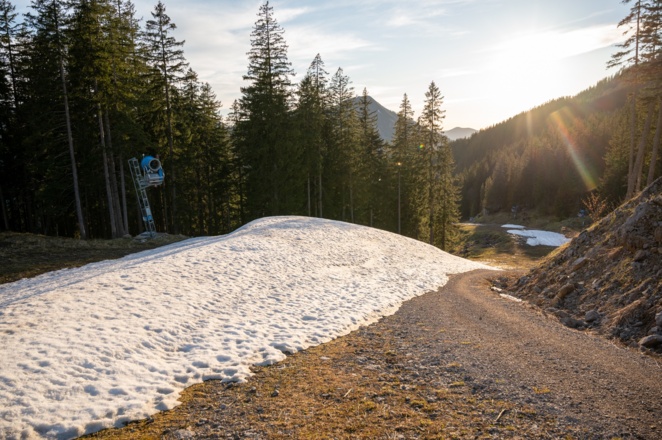 Maschinen Schnee hält länger