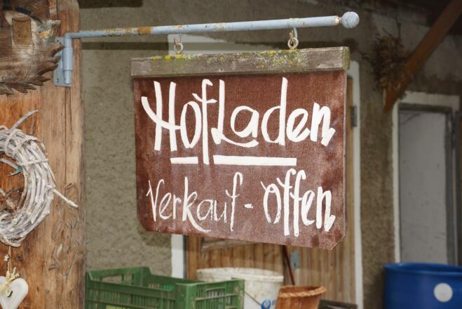 Fasserhof Schild Hofladen