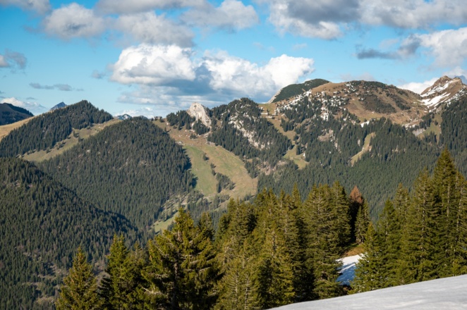 Aufgereiht: Aiplspitze, Taubenstein, Miesing und Rotwand