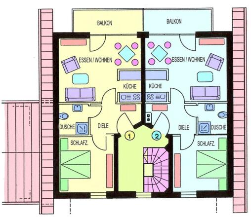 Grundriss der Ferienwohnungen Hantmann