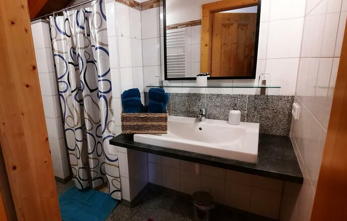 Badezimmer mit Dusche und WC
