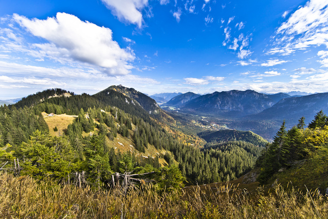 Blick vom Brunnenkopf ins Graswangtal
