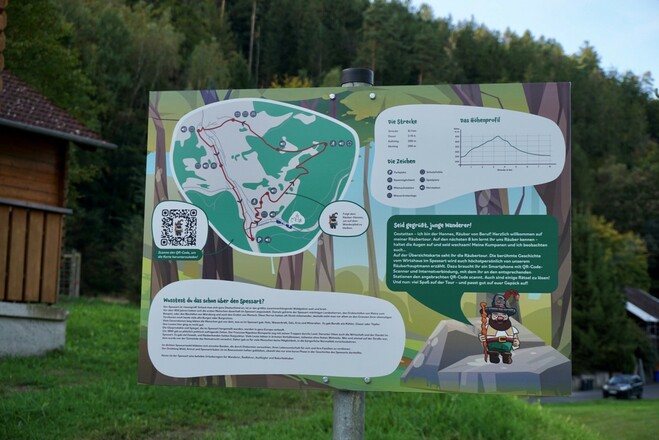 Wandertafel am Wanderheim Mespelbrunn