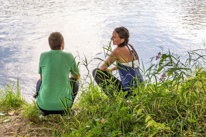 Spaziergänger an der Isar