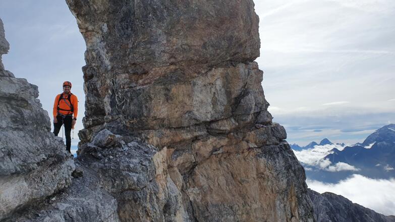 Die letzten Meter zum Stand nach der 2. Seillänge
