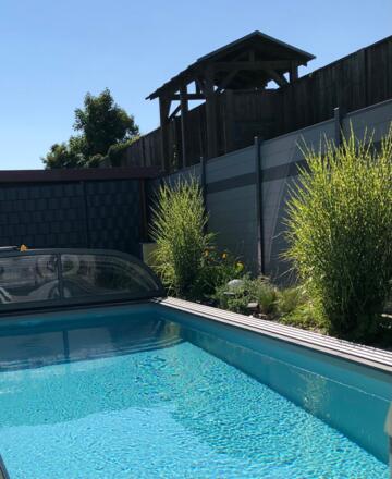 Pool beheizt und überdacht bei Regen