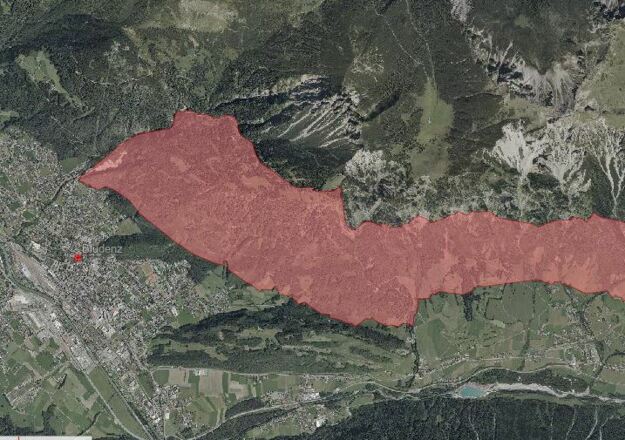 Teilausschnitt Europaschutzgebiet Klostertaler Bergwälder Bludenz - Innerbraz Dorfmitte