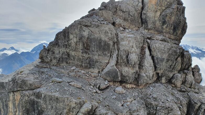 Rückblick zu Steinmandl und zur 2. Abseilstelle
