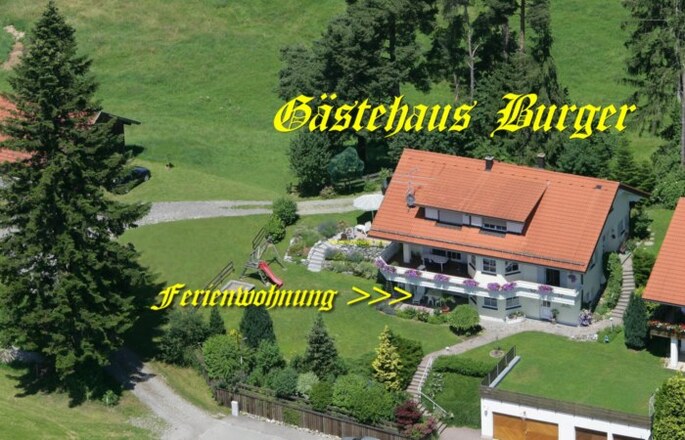 Luftaufnahme vom Gästehaus Burger