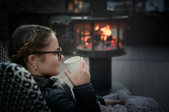 Abendstimmung Aussenkamin