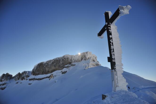 Hahnenköpfle Gipfel Winter
