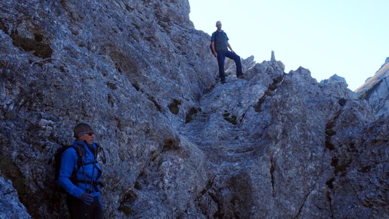alte Sicherung nach der Hochsteinscharte 1755m