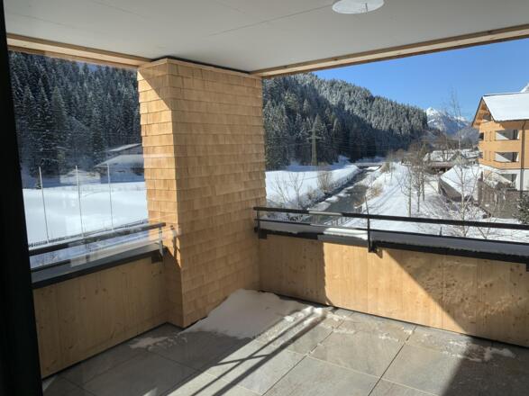 Blick von der Terrasse im Winter