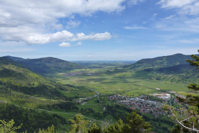 Bergtour Kolbensattelhütte über Kofel - Blick auf das Ammertal