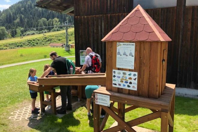 Goldwaschanlage an der Bergstation Hocheck