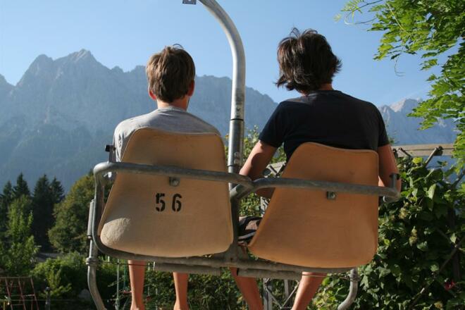 Blick zur Zugspitze vom Sessellift