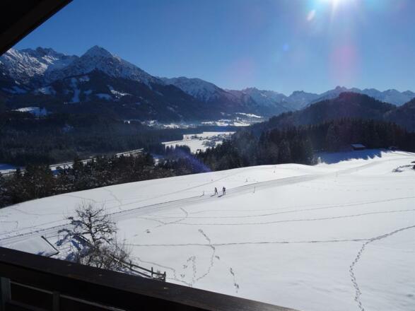 Langlaufloipe am Haus