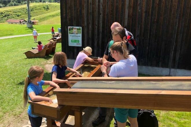 Goldwaschanlage an der Bergstation Hocheck