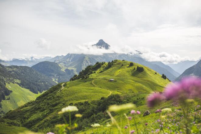 Blick von Warth-Schröcken zum Biberkopf