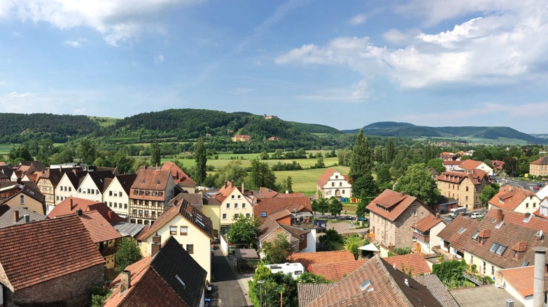 Blick vom Baderturm auf Hammelburg