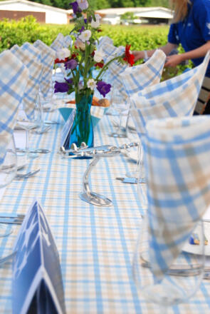 Fetslich eingedeckter Tisch