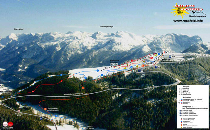 Pistenplan des Skigebiets Rossfeld
