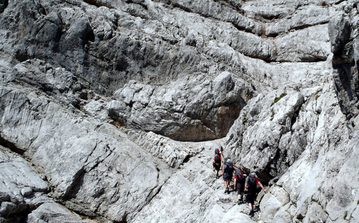 Seilschaft in der Watzmann Ostwand