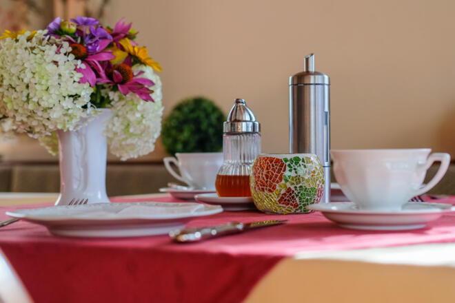 Frühstückstisch im Hotel Fruth