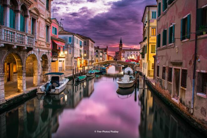 Kanal in Venedig -  Italien Europa