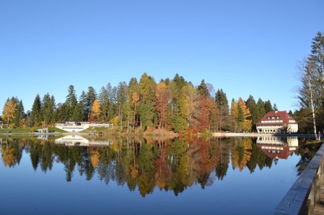 Waldseebad und Hotel Waldsee im Herbst