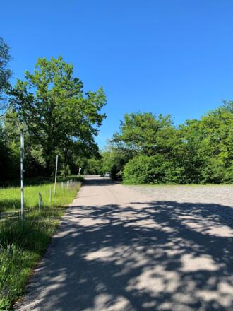 Weg zur großen Parkplatzfläche an der Regatta