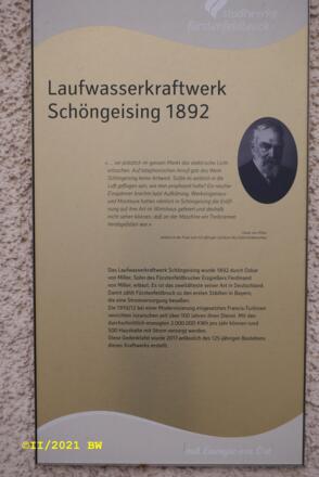 Laufwasserkraftwerk Infotafel