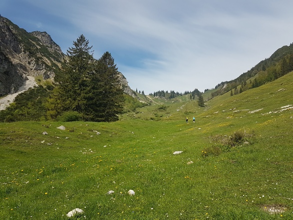 Im Anstieg zum Kamm zwischen Breitenstein und Geigelstein