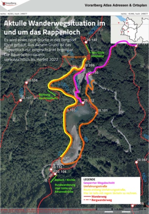 Aktuelle Situation Wanderwege
