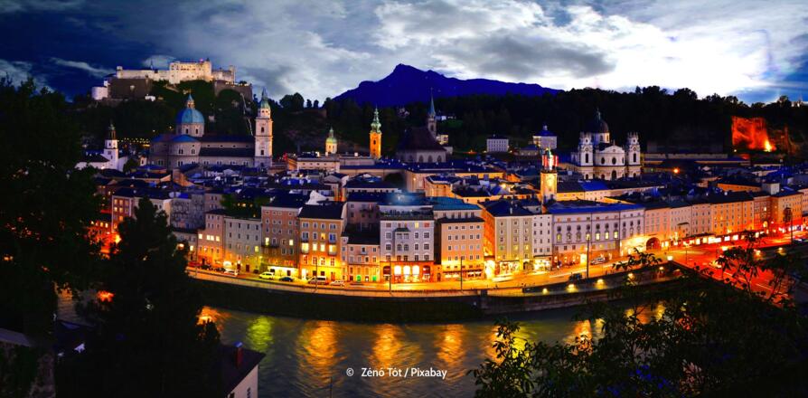 Kapuzinerkloster in Salzburg bei Nacht