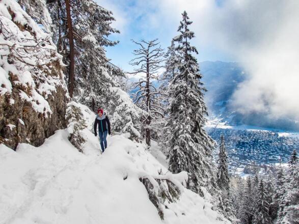 Wir hatten Glück und der Weg war bereits gut gespurt.