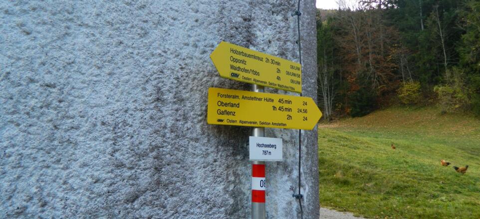 Wegweiser am Hochseeberg