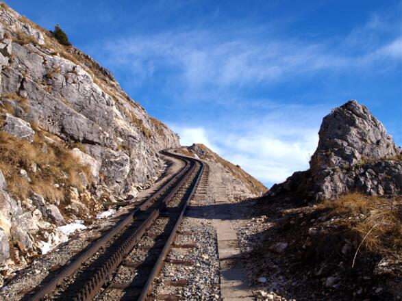 Schafbergbahn-Geleise, 1515m bis 1660m