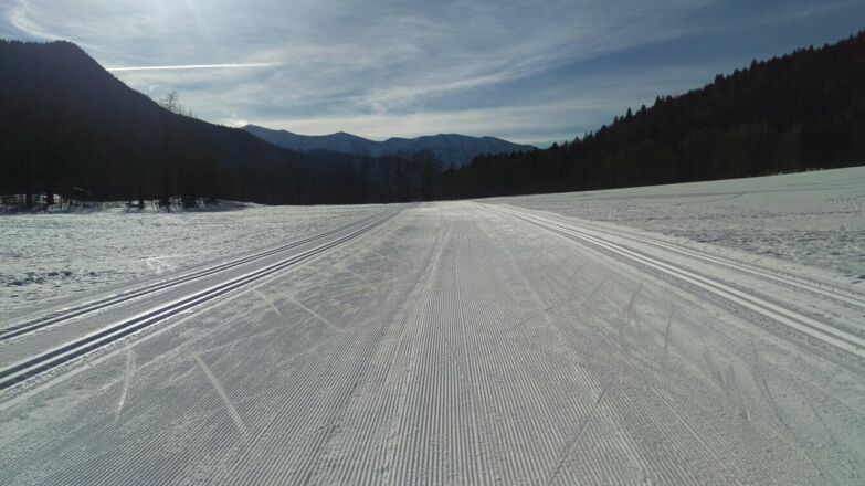 Loipe Rundkurs Point mit Blick zu den Blaubergen