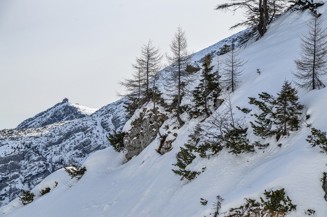 Skitour Hochalm: Blick zum Watzmannhaus