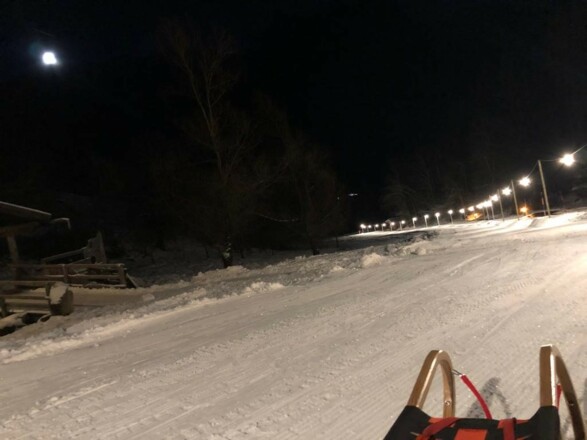 Rodelspaß bei Nacht
