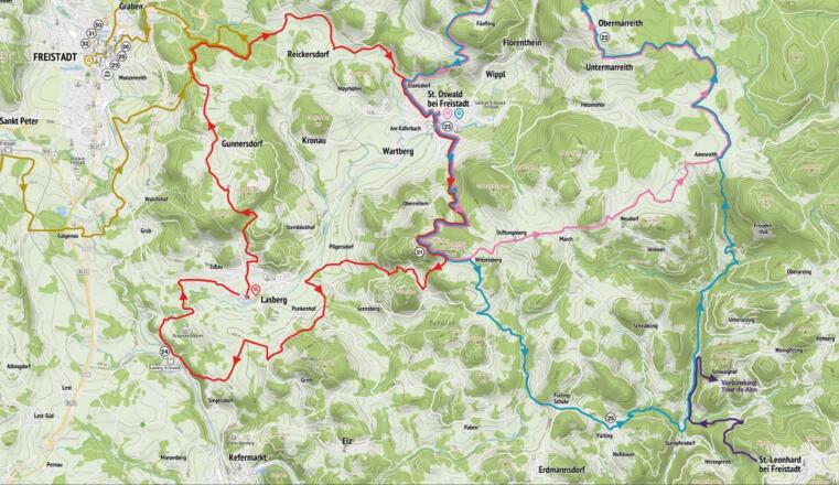 Kartenausschnitt Verbindung M10 zur Tour de Alm