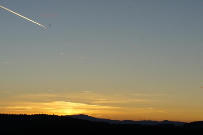 Sonnenuntergang beim Radeln
