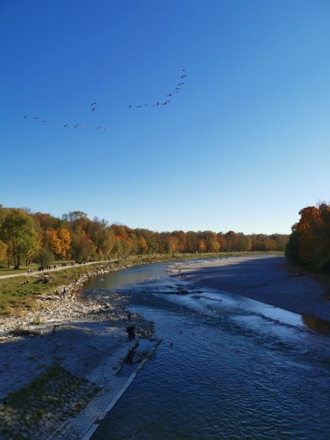 Aussicht auf Isar bei Überquerung
