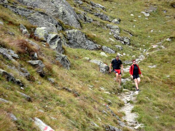 Abstieg vom Gipfel des Salzachgeier