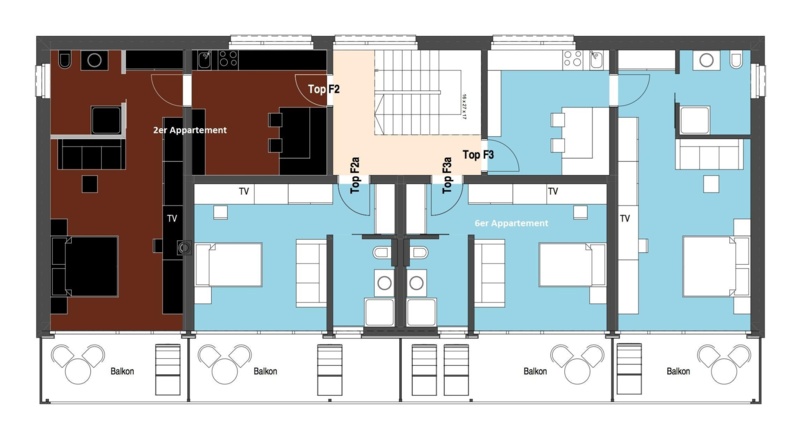 2er Wohnung und 6er Wohnung